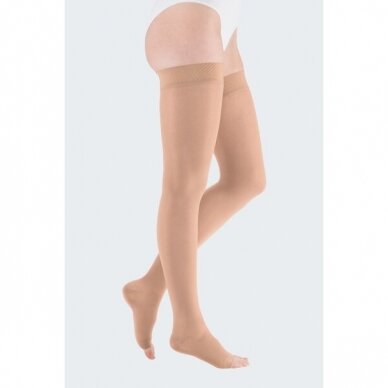 Compression socks Mediven Elegance thigh-length stocking with open toes 20