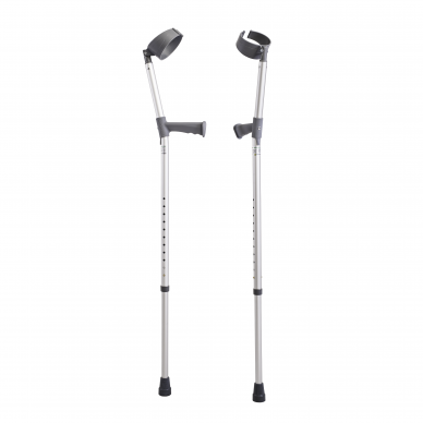 Elbow crutches with lower adjustment