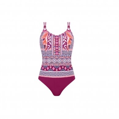 Boho Vibes Half Bodice Swimsuit - Berry Sorbet/Print 3