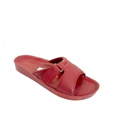 Dr. Luigi leather red orthopedic slippers for women