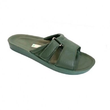 Dr. Luigi leather green orthopedic slippers for women