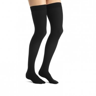 JOBST Opaque thigh-lenght stocking with close toes, black