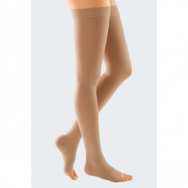 Compression socks DUOMED thigh-length stocking with open toes