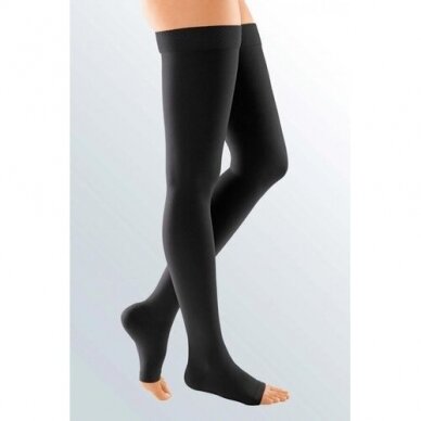 Compression socks DUOMED thigh-length stocking with open toes