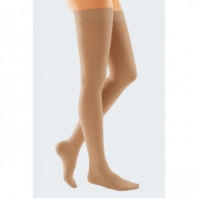 Compression socks DUOMED thigh-length stocking, with closed toes, shorter model