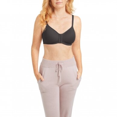 Mara Non-wired Front Closure Padded Bra - Dark Grey