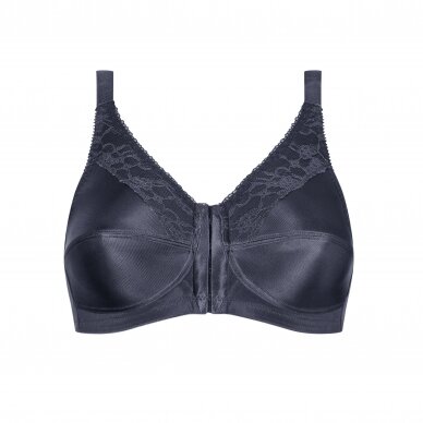 Nancy Non-wired Front Closure Bra - Dark Grey 1