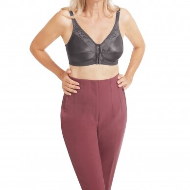 Nancy Non-wired Front Closure Bra - Dark Grey