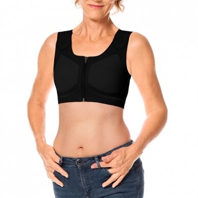 Lymph Flow Front Closure Soft Bra - Black