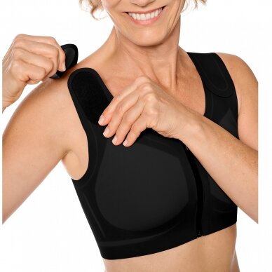 Lymph Flow Front Closure Soft Bra - Black 1