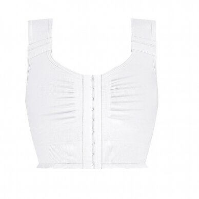 Lymph Flow Long Front Closure Soft Bra - White 4