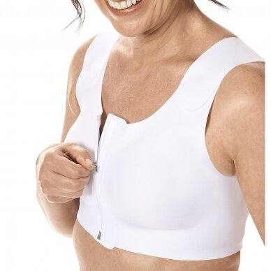 Lymph Flow Front Closure Soft Bra - White 1