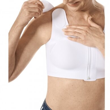 Lymph Flow Front Closure Soft Bra - White 2