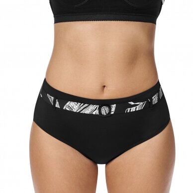 Lanzarote High-Waist Bikini Bottom - black/white