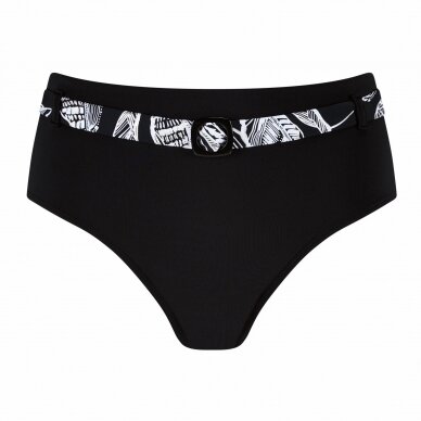 Lanzarote High-Waist Bikini Bottom - black/white 2