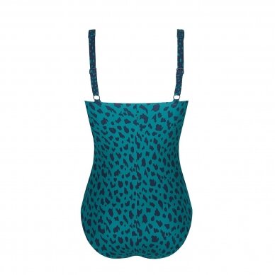 Manila High Neckline One-Piece Swimsuit - dark blue/teal 4