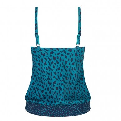 Manila Blouson Tankini Top - dark blue/teal 3