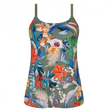 Krabi Tankini Top - olive/multi 2