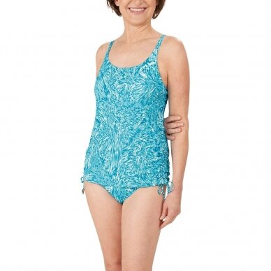 Malibu Tankini Top - sky blue/white