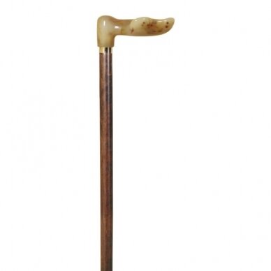 Wooden crutch with shell anatomical grip for right hand