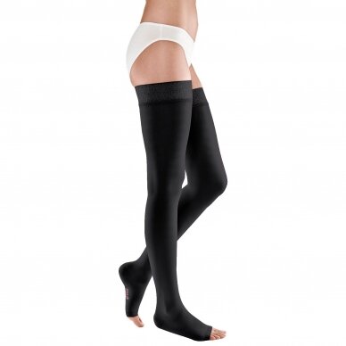 Compression socks Mediven Elegance thigh-length stocking with open toes