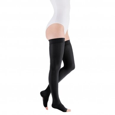 Compression socks Mediven Elegance thigh-length stocking with open toes 1