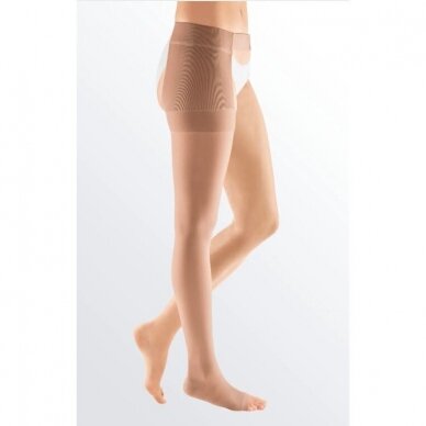 Mediven Plus open toe crotch compression stockings with a waist section