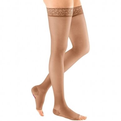 Compression socks Sheer & Soft thigh-length stocking with open toes 5