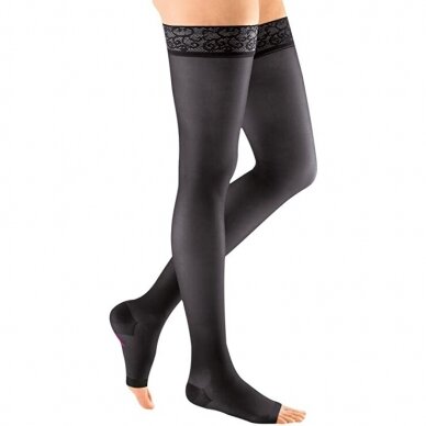 Compression socks Sheer & Soft thigh-length stocking with open toes 15