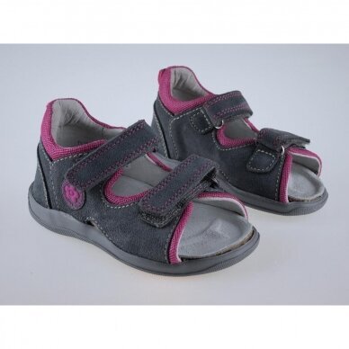 Kids orthopedic shoes grey/pink T115A