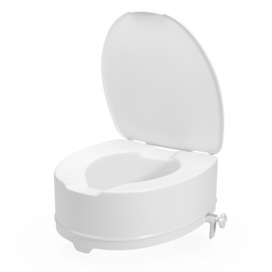 RAISED TOILET SEAT WITH LID, HEIGHT 10 cm