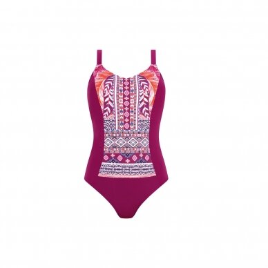 Boho Vibes Full Bodice Swimsuit - Berry Sorbet/Print 4