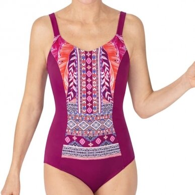 Boho Vibes Full Bodice Swimsuit - Berry Sorbet/Print 1