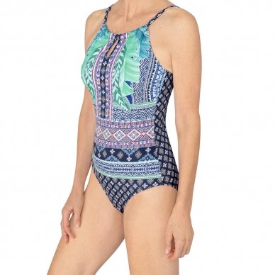 Boho Vibes One-Piece High Neck Swimsuit